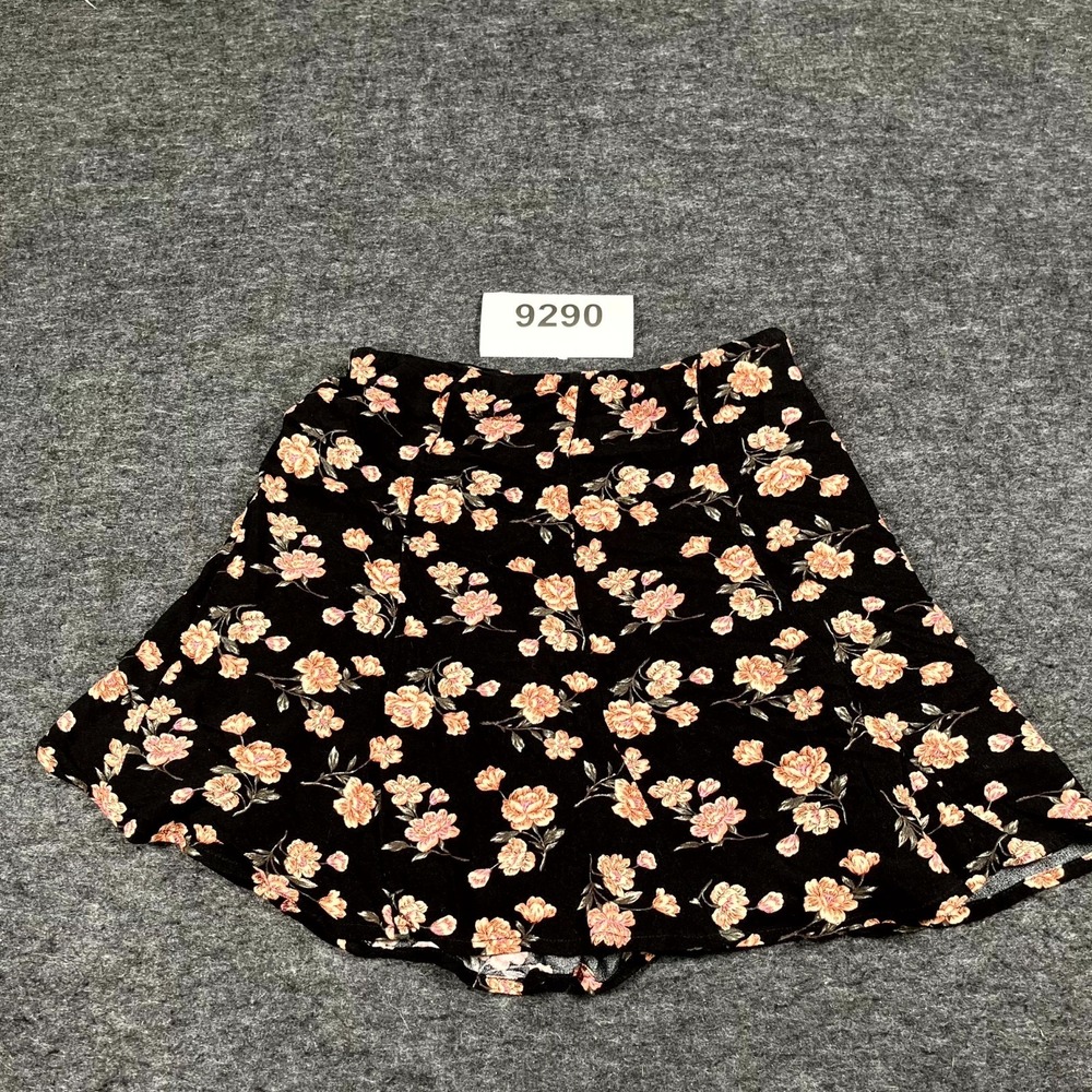 American Eagle Outfitters A Line Skirt Womens XS Black Floral Viscose Summer